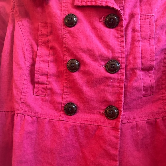 American Rag Fuchsia Double-Breasted Trench Coat - Picture 3 of 6